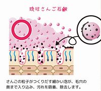 琉球さんご石鹸の洗浄効果のイメージ図